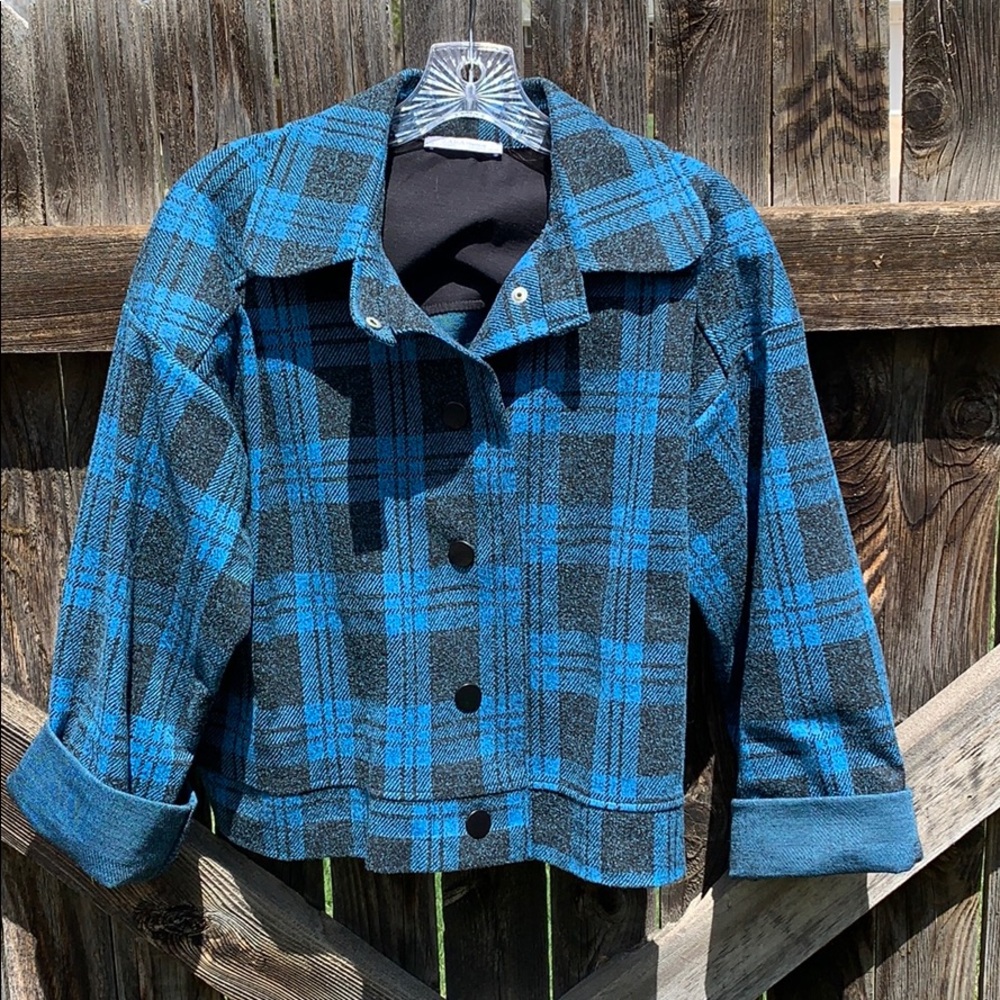 Zara Plaid Cropped Jacket